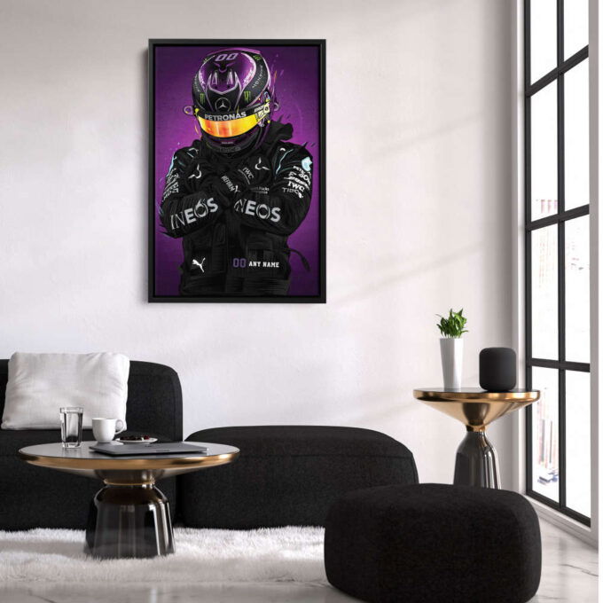 Mercedes Jersey Formula 1 Personalized Jersey Custom Name and Number Canvas Wall Art Home Decor Framed Poster Man Cave Gift
