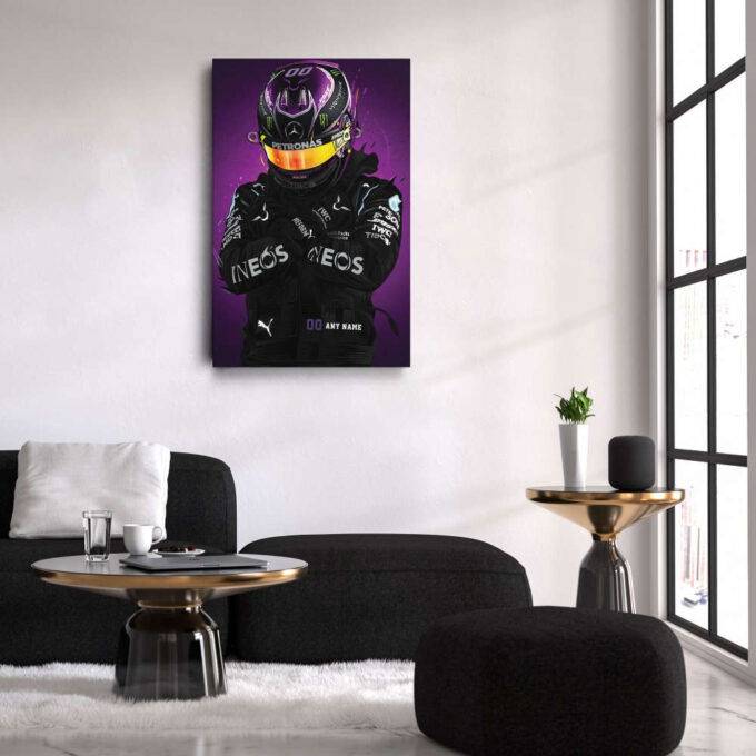 Mercedes Jersey Formula 1 Personalized Jersey Custom Name and Number Canvas Wall Art Home Decor Framed Poster Man Cave Gift