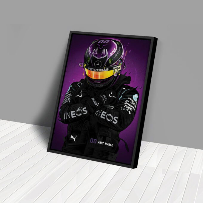 Mercedes Jersey Formula 1 Personalized Jersey Custom Name and Number Canvas Wall Art Home Decor Framed Poster Man Cave Gift