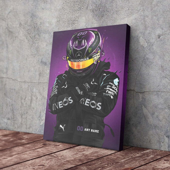 Mercedes Jersey Formula 1 Personalized Jersey Custom Name and Number Canvas Wall Art Home Decor Framed Poster Man Cave Gift