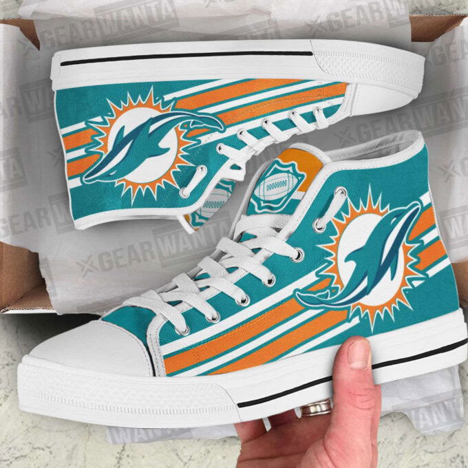 Miami Dolphins Custom Canvas High Top Shoes