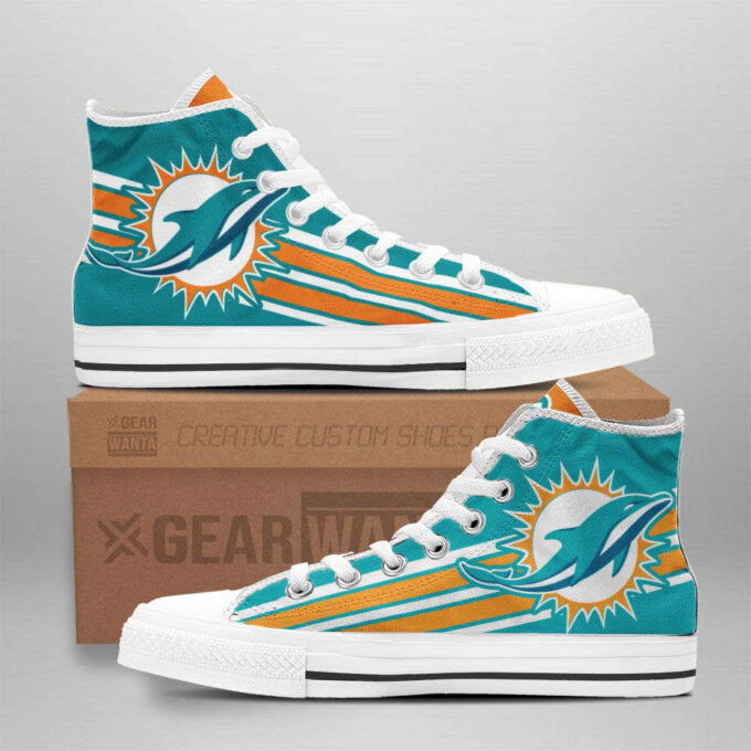Miami Dolphins Custom Canvas High Top Shoes