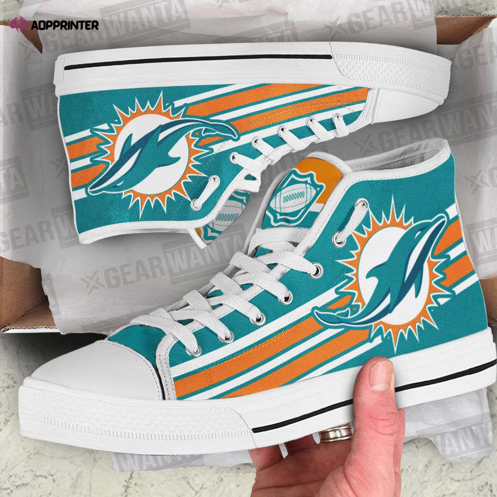 Miami Dolphins Custom Canvas High Top Shoes Miami Dolphins Custom Canvas High Top Shoes