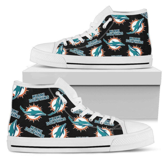 Miami Dolphins NFL Football Custom Canvas High Top Shoes