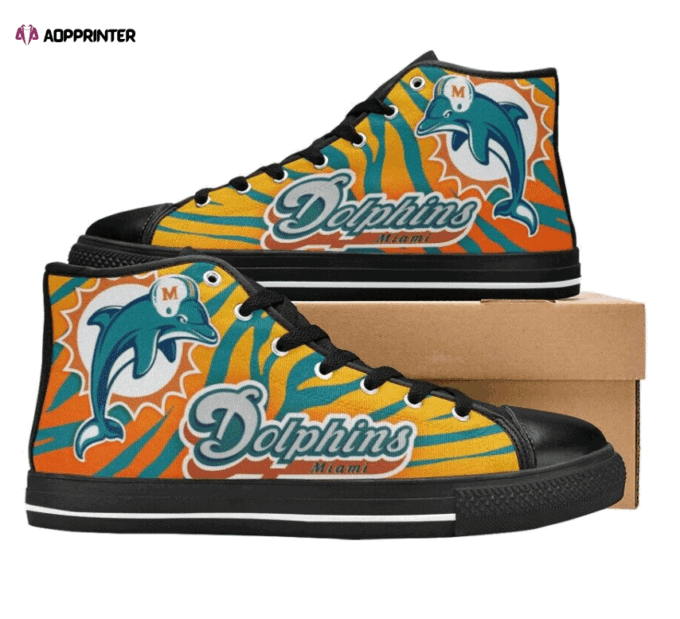 Miami Dolphins NFL Football Custom Canvas High Top Shoes