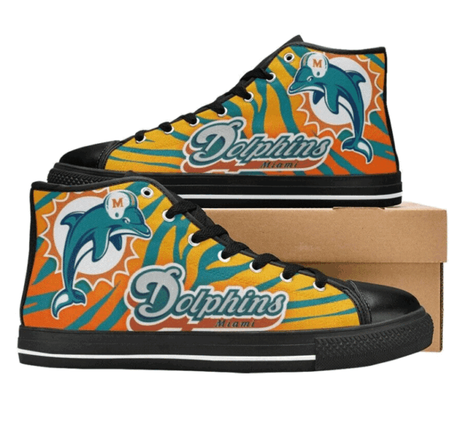 Miami Dolphins NFL Football Custom Canvas High Top Shoes