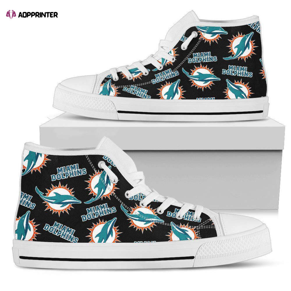 Miami Dolphins NFL Football Custom Canvas High Top Shoes Miami Dolphins NFL Football Custom Canvas High Top Shoes