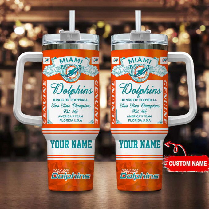 Miami Dolphins NFL Kings of Football Personalized Stanley Tumbler 40Oz Gift for Fans