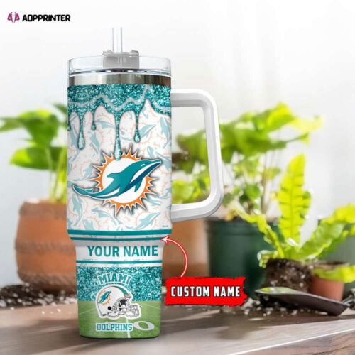 Cart 5 Miami Dolphins NFL Personalized Stanley Tumbler 40oz Gift for Fans
