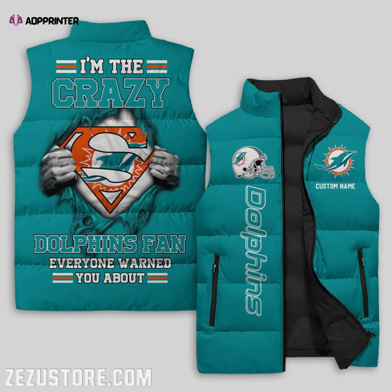 Miami Dolphins NFL Sleeveless Puffer Jacket Custom For Fans Gifts Miami Dolphins NFL Sleeveless Puffer Jacket Custom For Fans Gifts
