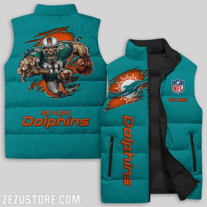 Miami Dolphins NFL Sleeveless Puffer Jacket Custom For Fans Gifts