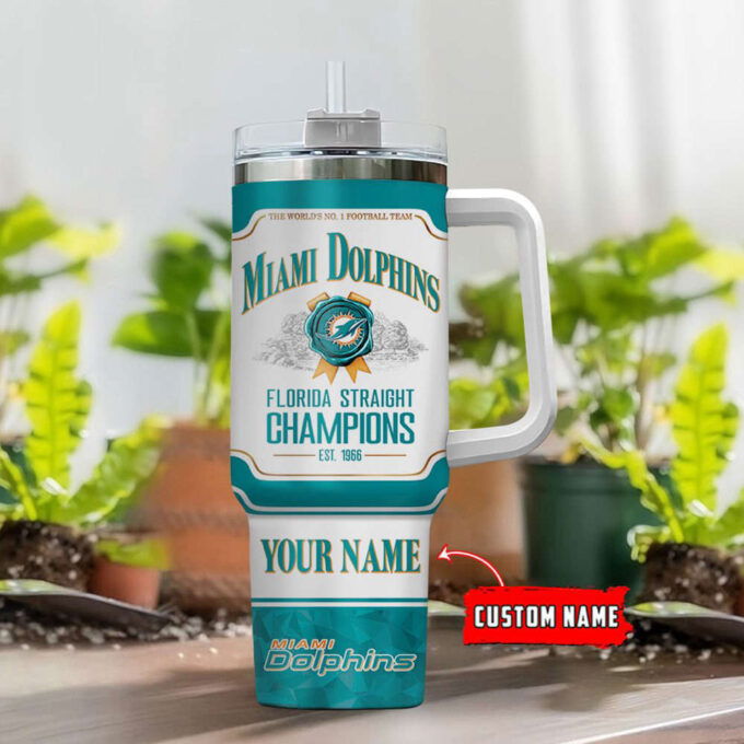 Miami Dolphins Personalized The World’s No 1 Football Team NFL Jim Beam 40oz Stanley Tumbler Gift for Fans