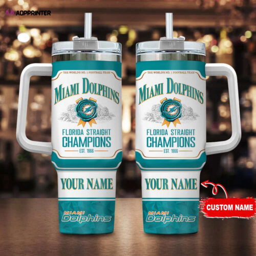 Cart 3 Miami Dolphins Personalized The World’s No 1 Football Team NFL Jim Beam 40oz Stanley Tumbler Gift for Fans