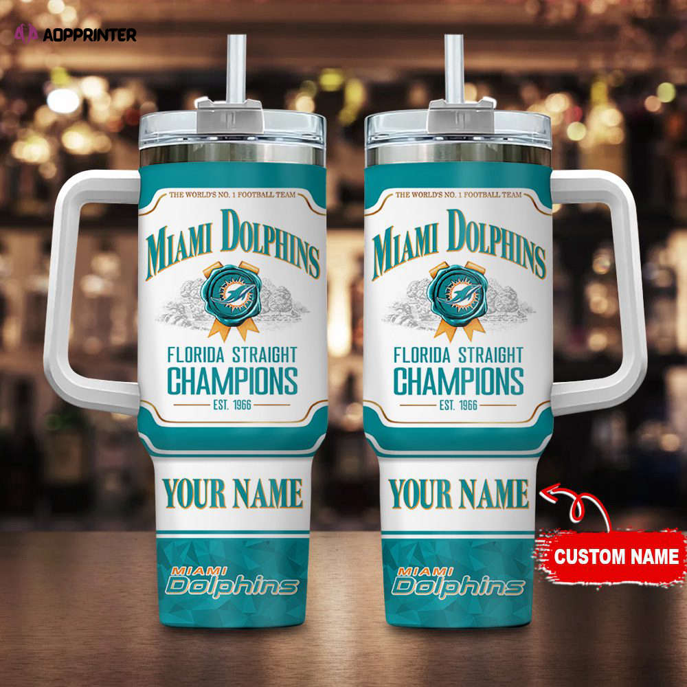 Miami Dolphins Personalized The World’s No 1 Football Team NFL Jim Beam 40oz Stanley Tumbler Gift for Fans Miami Dolphins Personalized The World’s No 1 Football Team NFL Jim Beam 40oz Stanley Tumbler Gift for Fans