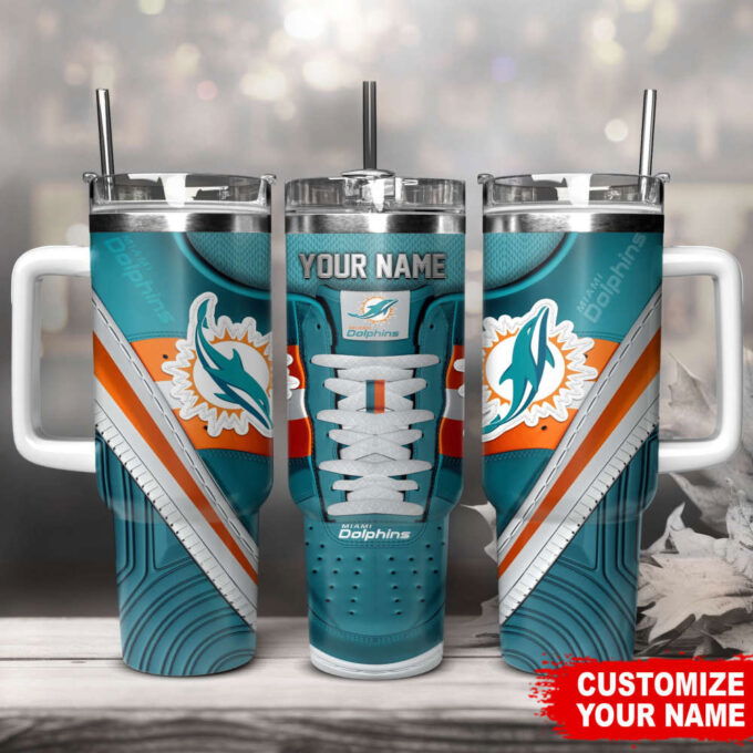 Miami Dolphins Sneaker NFL Personalized Stanley Tumbler 40Oz Gift for Fans