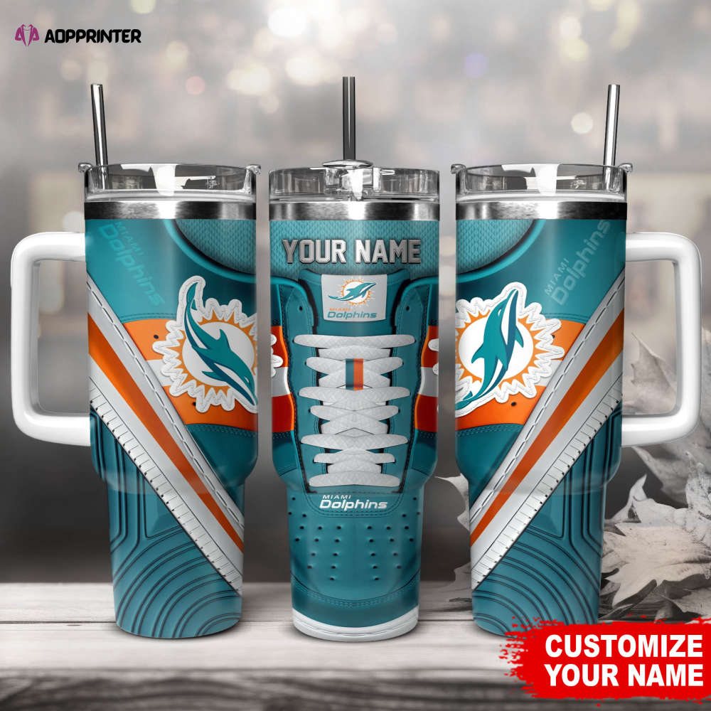 Miami Dolphins Sneaker NFL Personalized Stanley Tumbler 40Oz Gift for Fans Miami Dolphins Sneaker NFL Personalized Stanley Tumbler 40Oz Gift for Fans