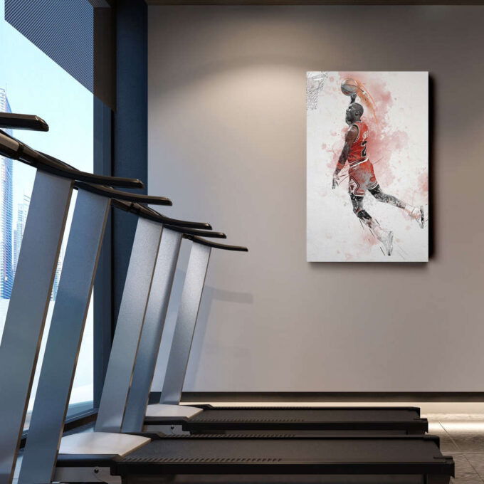 Michael Jordan Poster Dunk Chicago Bulls NBA Framed Wall Art Home Decor Canvas Print Artwork