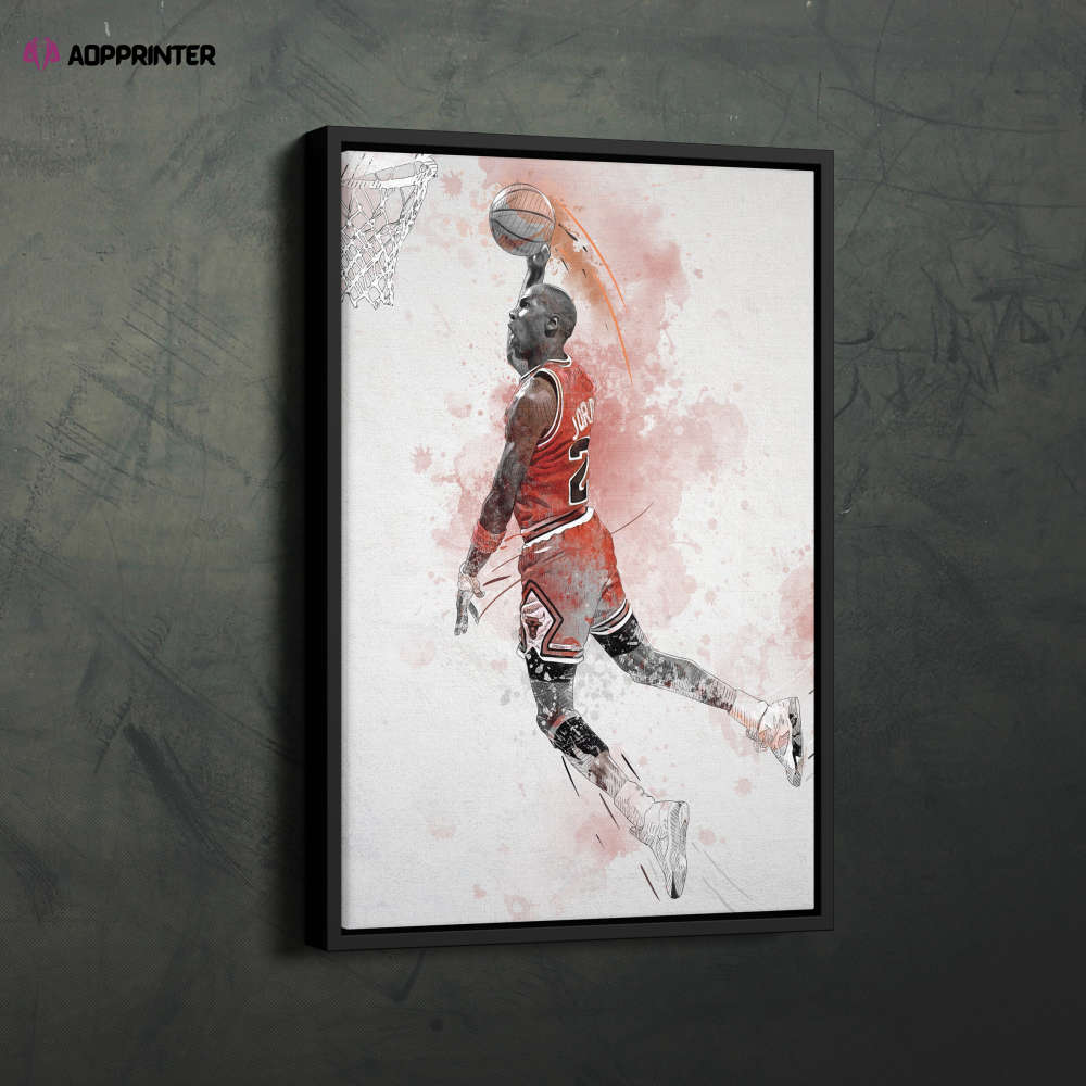 Michael Jordan Poster Dunk Chicago Bulls NBA Framed Wall Art Home Decor Canvas Print Artwork Michael Jordan Poster Dunk Chicago Bulls NBA Framed Wall Art Home Decor Canvas Print Artwork