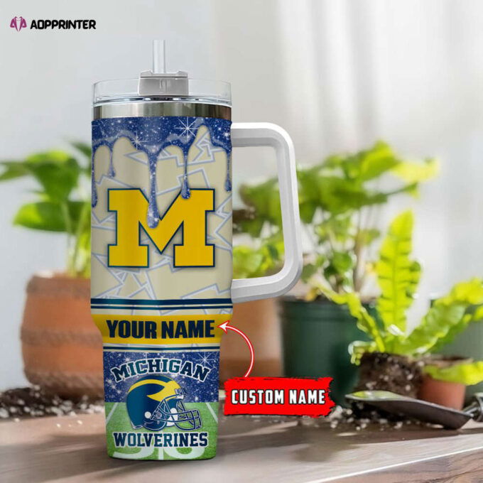Michigan Wolverines NCAA Personalized Stanley Tumbler 40oz Gift for Fans