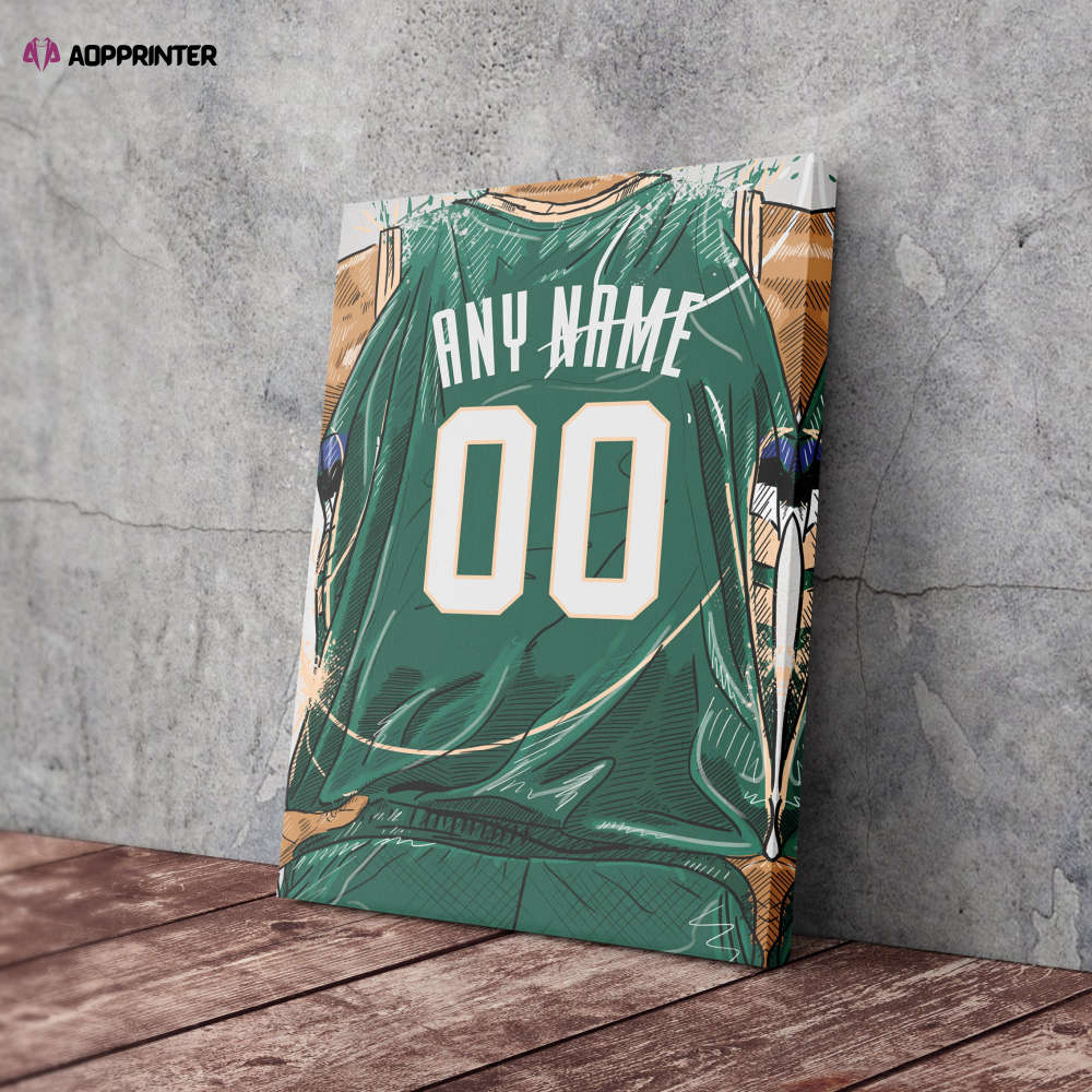 Milwaukee Bucks Jersey Personalized Jersey NBA Custom Name and Number Canvas Wall Art Home Decor Man Cave Gift Milwaukee Bucks Jersey Personalized Jersey NBA Custom Name and Number Canvas Wall Art Home Decor Man Cave Gift