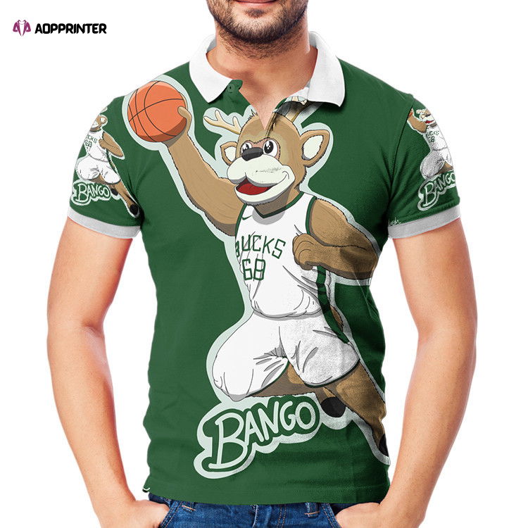 Milwaukee Bucks Mascot v45 3D Gift for Fans Polo Shirt Milwaukee Bucks Mascot v45 3D Gift for Fans Polo Shirt