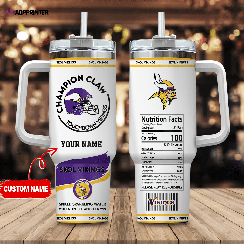 Minnesota Vikings Champion Claw NFL Personalized Stanley Tumbler 40Oz Gift for Fans Minnesota Vikings Champion Claw NFL Personalized Stanley Tumbler 40Oz Gift for Fans