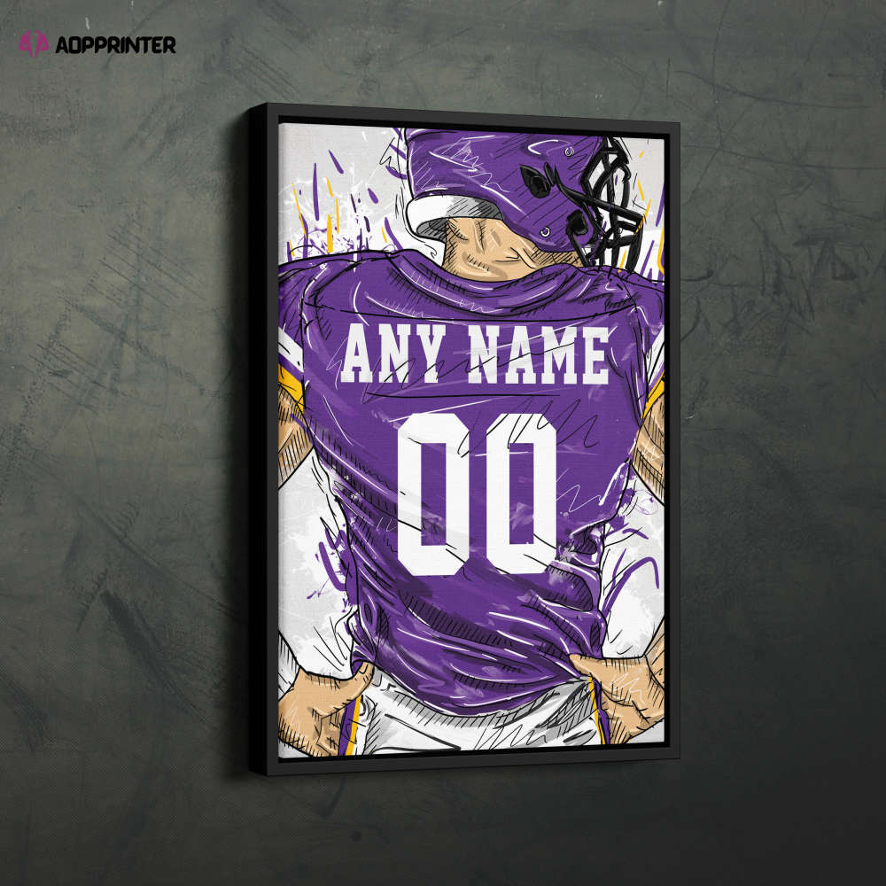 Minnesota Vikings Jersey Personalized Jersey NFL Custom Name and Number Canvas Wall Art Home Decor Framed Poster Man Cave Gift Minnesota Vikings Jersey Personalized Jersey NFL Custom Name and Number Canvas Wall Art Home Decor Framed Poster Man Cave Gift