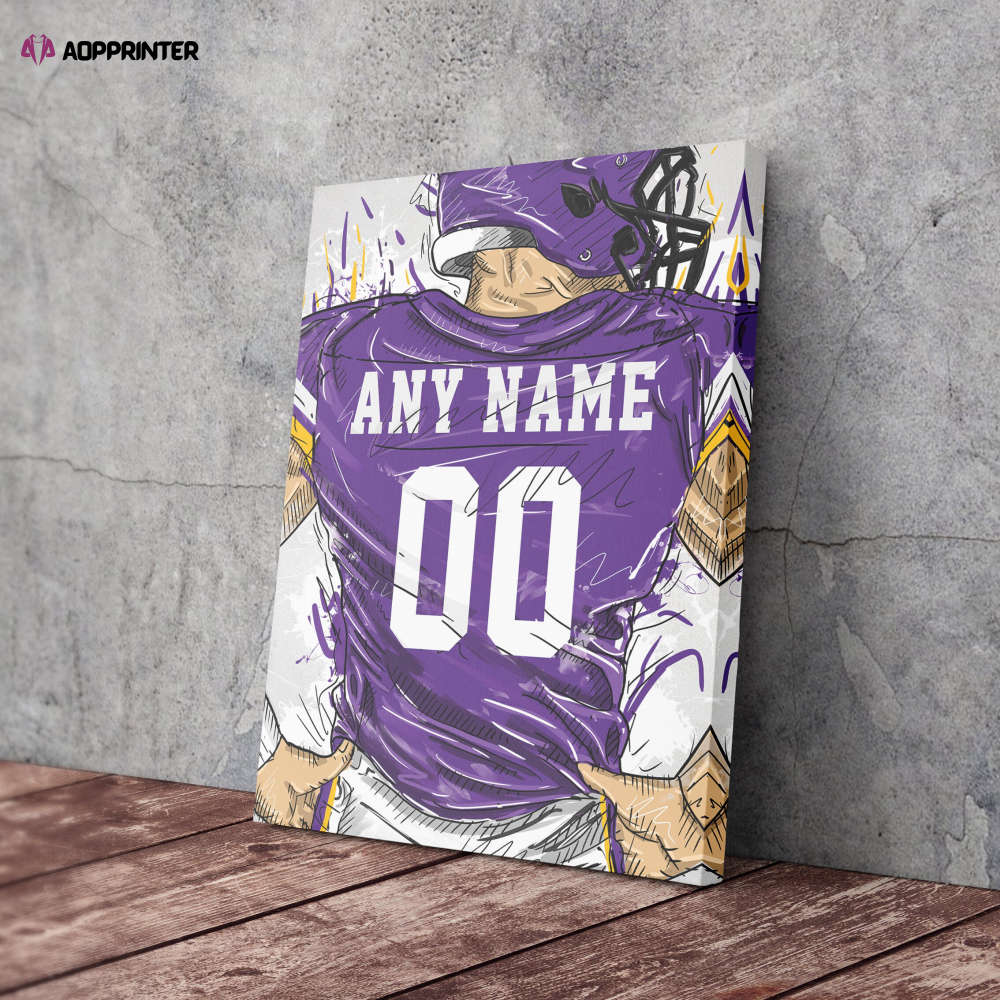 Minnesota Vikings Jersey Personalized Jersey NFL Custom Name and Number Canvas Wall Art Home Decor Man Cave Gift Minnesota Vikings Jersey Personalized Jersey NFL Custom Name and Number Canvas Wall Art Home Decor Man Cave Gift