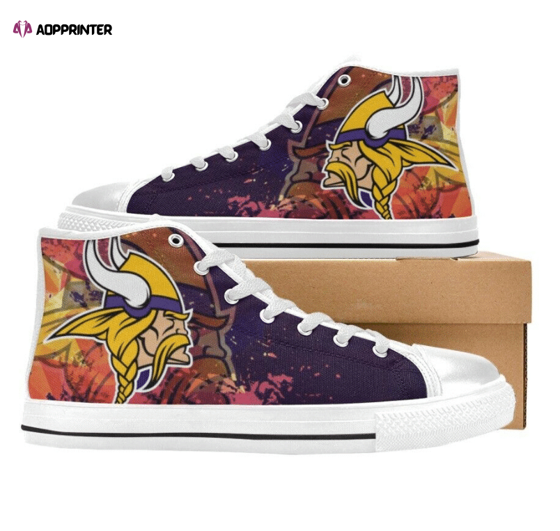 Minnesota Vikings NFL Custom Canvas High Top Shoes Minnesota Vikings NFL Custom Canvas High Top Shoes