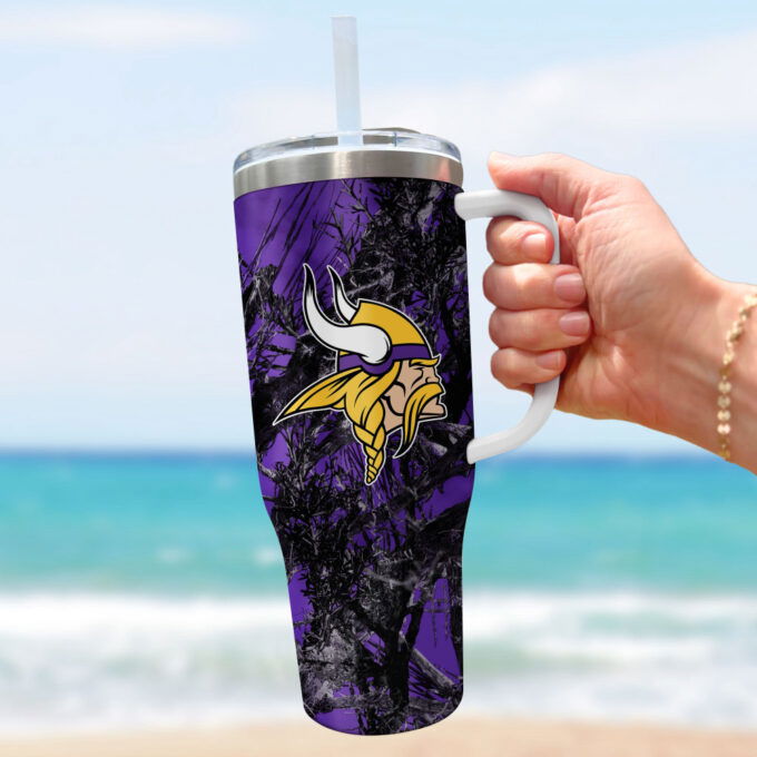 Minnesota Vikings NFL Hunting Personalized Stanley Tumbler 40oz Gift for Fans