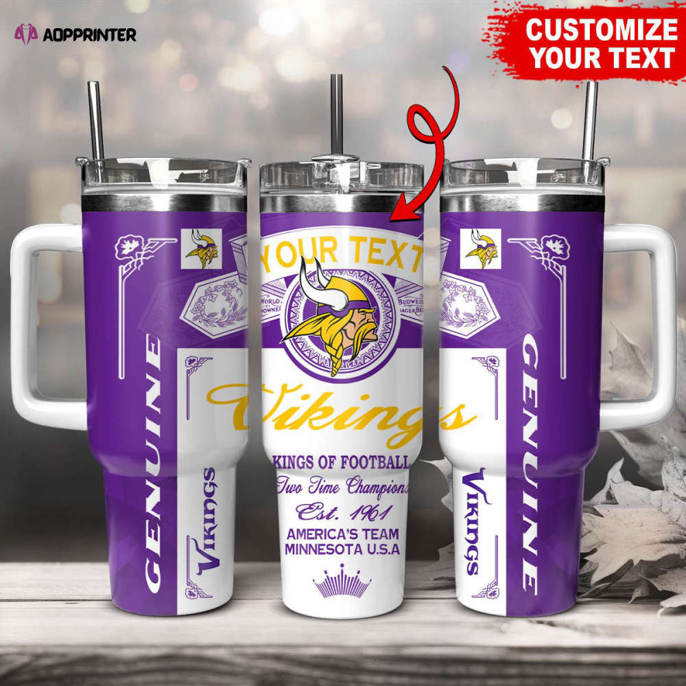 Minnesota Vikings NFL Kings Of Football Custom Your Text Stanley Tumbler 40Oz Gift for Fans Minnesota Vikings NFL Kings Of Football Custom Your Text Stanley Tumbler 40Oz Gift for Fans