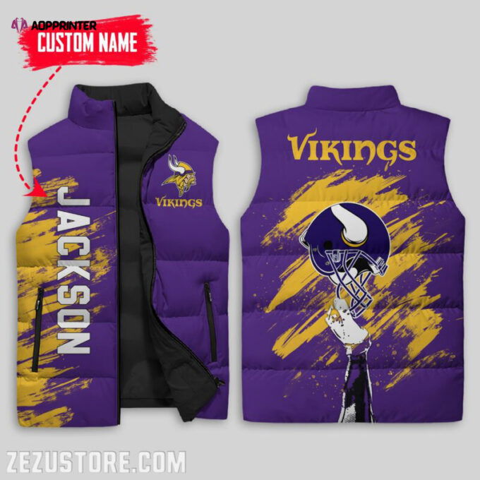 Minnesota Vikings NFL Sleeveless Puffer Jacket Custom For Fans Gifts