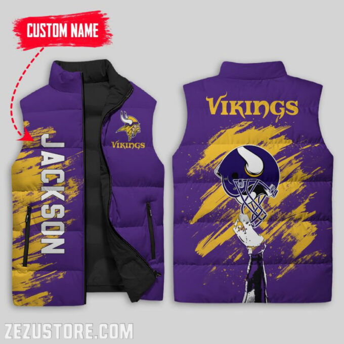 Minnesota Vikings NFL Sleeveless Puffer Jacket Custom For Fans Gifts
