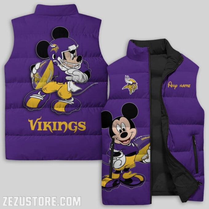 Minnesota Vikings NFL Sleeveless Puffer Jacket Custom For Fans Gifts