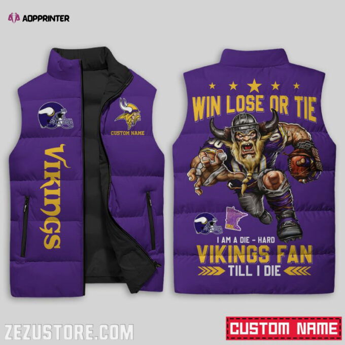 Minnesota Vikings NFL Sleeveless Puffer Jacket Custom For Fans Gifts