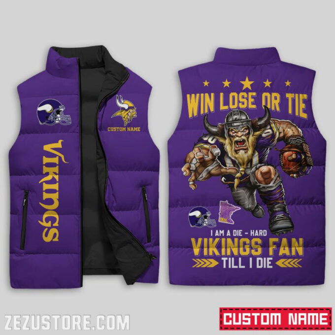 Minnesota Vikings NFL Sleeveless Puffer Jacket Custom For Fans Gifts