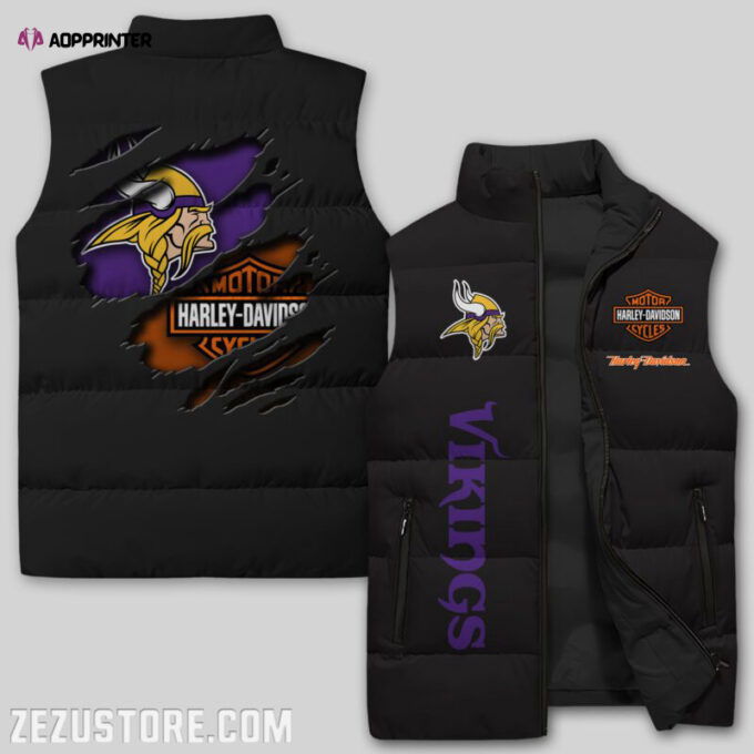 Minnesota Vikings NFL Sleeveless Puffer Jacket Custom For Fans Gifts