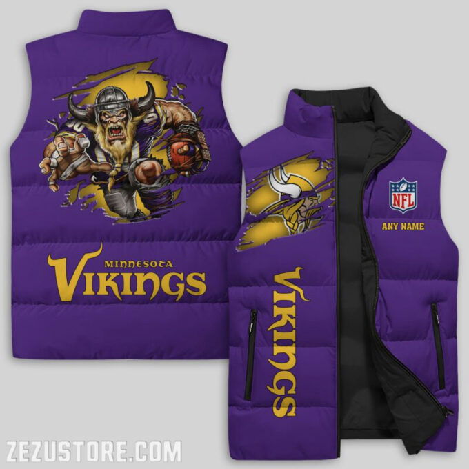 Minnesota Vikings NFL Sleeveless Puffer Jacket Custom For Fans Gifts