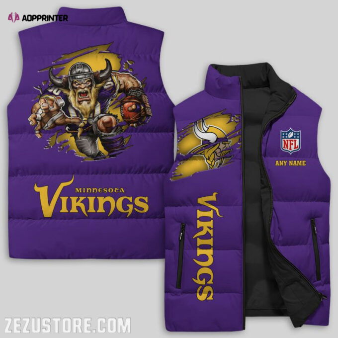 Minnesota Vikings NFL Sleeveless Puffer Jacket Custom For Fans Gifts