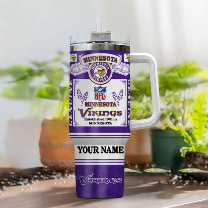 Minnesota Vikings NFL Super Bowl Champs Pride Personalized Stanley Tumbler 40Oz Gift for Fans