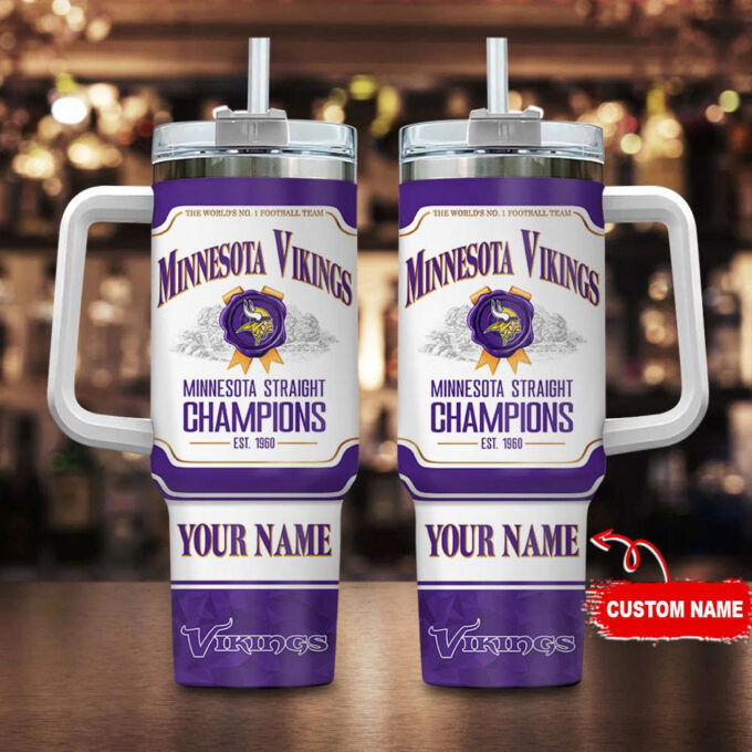 Minnesota Vikings Personalized The World’s No 1 Football Team NFL Jim Beam 40oz Stanley Tumbler Gift for Fans