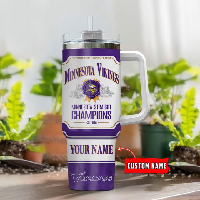 Minnesota Vikings Personalized The World’s No 1 Football Team NFL Jim Beam 40oz Stanley Tumbler Gift for Fans
