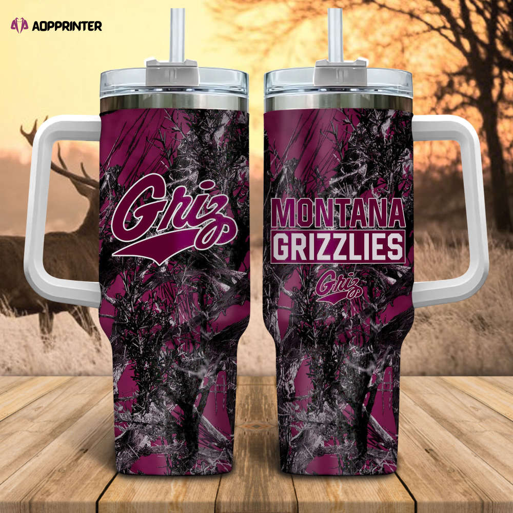 Montana Grizzlies NCAA Hunting Personalized Stanley Tumbler 40oz Gift for Fans Montana Grizzlies NCAA Hunting Personalized Stanley Tumbler 40oz Gift for Fans