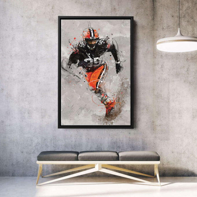 Myles Garrett Poster Cleveland Browns NFL Canvas Wall Art Home Decor Framed Poster Man Cave Gift