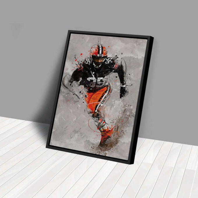 Myles Garrett Poster Cleveland Browns NFL Canvas Wall Art Home Decor Framed Poster Man Cave Gift