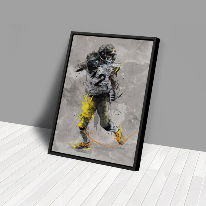 Najee Harris Poster Pittsburgh Steelers NFL Canvas Wall Art Home Decor Framed Poster Man Cave Gift