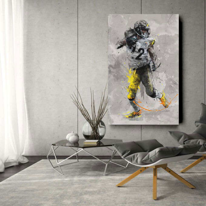 Najee Harris Poster Pittsburgh Steelers NFL Canvas Wall Art Home Decor Framed Poster Man Cave Gift