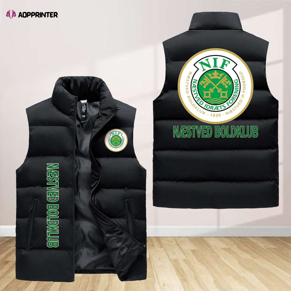 Nastved Boldklub Sleeveless Puffer Jacket Custom For Fans Gifts Nastved Boldklub Sleeveless Puffer Jacket Custom For Fans Gifts