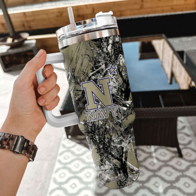 Navy Midshipmen NCAA Hunting Personalized Stanley Tumbler 40oz Gift for Fans