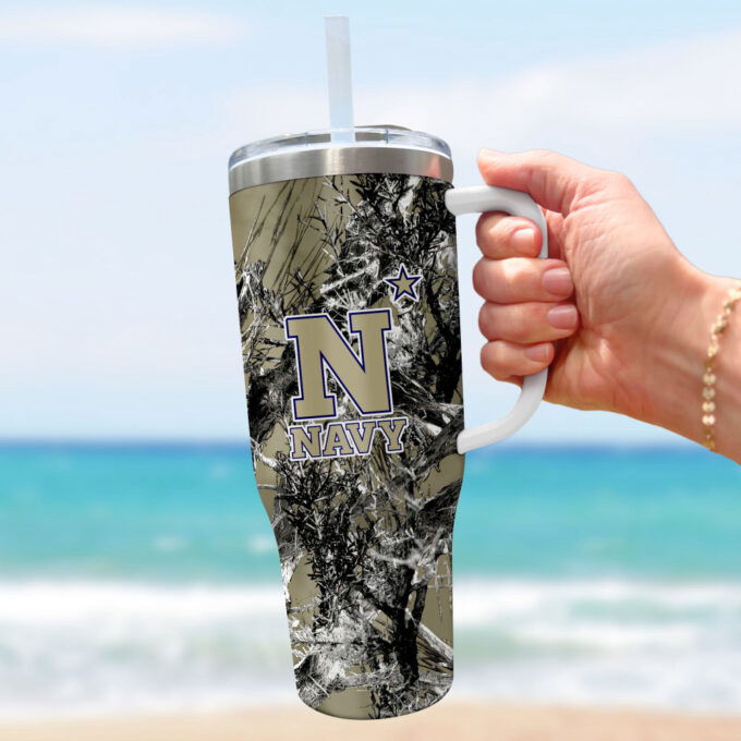 Navy Midshipmen NCAA Hunting Personalized Stanley Tumbler 40oz Gift for Fans